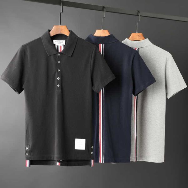 2022 fashion tb thom brand polo shirts men short sleeve casual clothing slim summer turn-down collar cotton back striped polos, White;black
2022 fashion tb thom brand polo shirts men short sleeve casual clothing slim summer turn-down collar cotton back striped polos, White;black