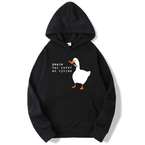 men s hoodies sweatshirts autumn winter sudadera hombre peace was never an option goose hoodie hooded for women 220922, Black
men s hoodies sweatshirts autumn winter sudadera hombre peace was never an option goose hoodie hooded for women 220922, Black