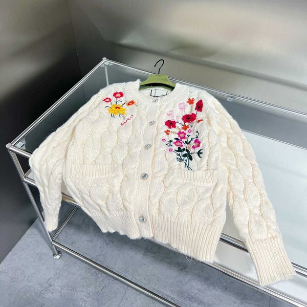 women's knits & tees heavy embroidery versatile sweater in autumn and winter small fragrance fried dough twist knitting, White
women's knits & tees heavy embroidery versatile sweater in autumn and winter small fragrance fried dough twist knitting, White
