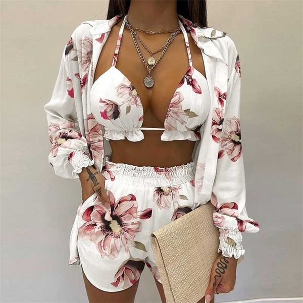 women's blouses shirts 3 piece set swimsuit women shorts suits summer large size tracksuit long sleeve shirt loose drawstring short pa, White
women's blouses shirts 3 piece set swimsuit women shorts suits summer large size tracksuit long sleeve shirt loose drawstring short pa, White