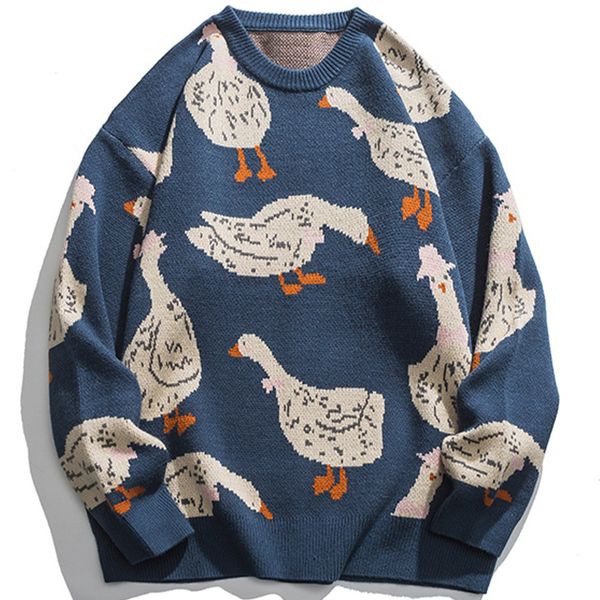 men's sweaters harajuku cute duck pattern knitted autumn winter casual cotton pullover men women streetwear 220923, White;black
men's sweaters harajuku cute duck pattern knitted autumn winter casual cotton pullover men women streetwear 220923, White;black