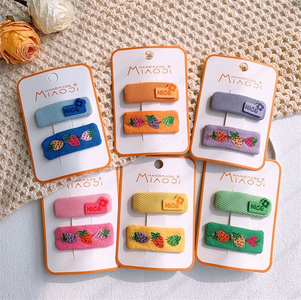 2 pcs new korean sweet princess girl bb clip hair accessories cute children's embroidered strawberry fruit hairpin headwear, Slivery;white
2 pcs new korean sweet princess girl bb clip hair accessories cute children's embroidered strawberry fruit hairpin headwear, Slivery;white