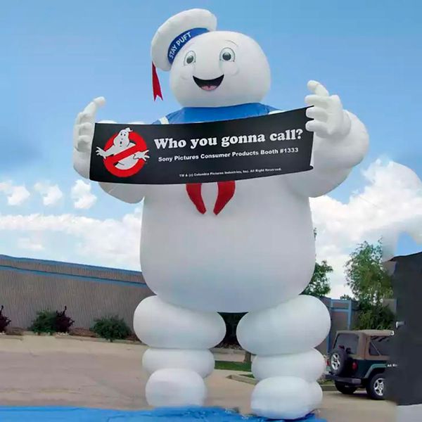 bespoke giant inflatable ghostbuster stay puft marshmallow man with advertising banner led lights for halloween decoration, Black;white
bespoke giant inflatable ghostbuster stay puft marshmallow man with advertising banner led lights for halloween decoration, Black;white