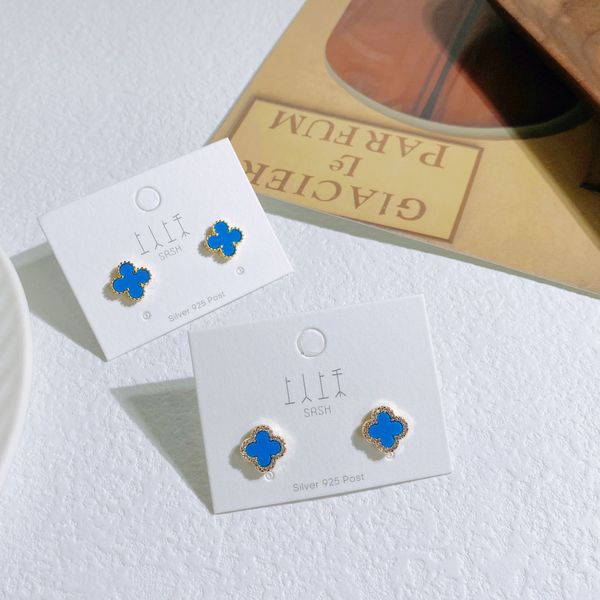 simple classic clover designer stud earrings for women with shining crystal 18k gold blue shell elegant ol fashion ear rings earings jewelry, Golden;silver
simple classic clover designer stud earrings for women with shining crystal 18k gold blue shell elegant ol fashion ear rings earings jewelry, Golden;silver