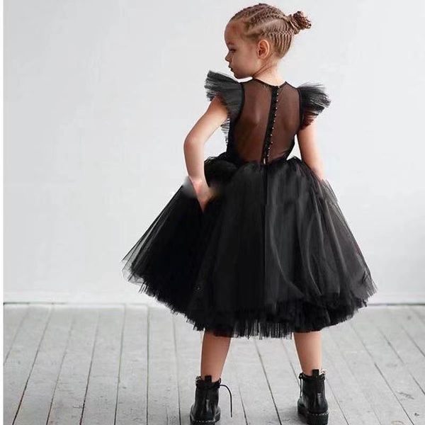 new black tull princess flower girl' dresses with lotus leaf sleeves pageant children ball gown for christmas formal wedding, White;blue
new black tull princess flower girl' dresses with lotus leaf sleeves pageant children ball gown for christmas formal wedding, White;blue
