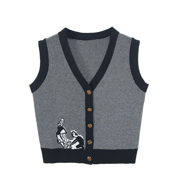 908 l 2022 milan runway autumn women sweater brand same style sleeveless cardigan v neck womens yuecheng, White;black
908 l 2022 milan runway autumn women sweater brand same style sleeveless cardigan v neck womens yuecheng, White;black