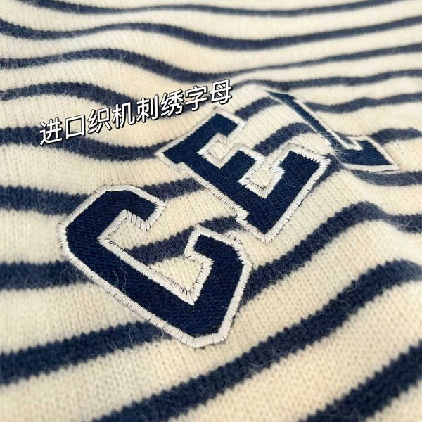 women's sweaters autumn and winter stripe embroidery sticker women's knitted sweater casual temperament commuter top, White
women's sweaters autumn and winter stripe embroidery sticker women's knitted sweater casual temperament commuter top, White