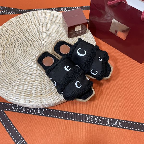 classic women's sheep skin trim printed canvas flat casual slides, Black
classic women's sheep skin trim printed canvas flat casual slides, Black