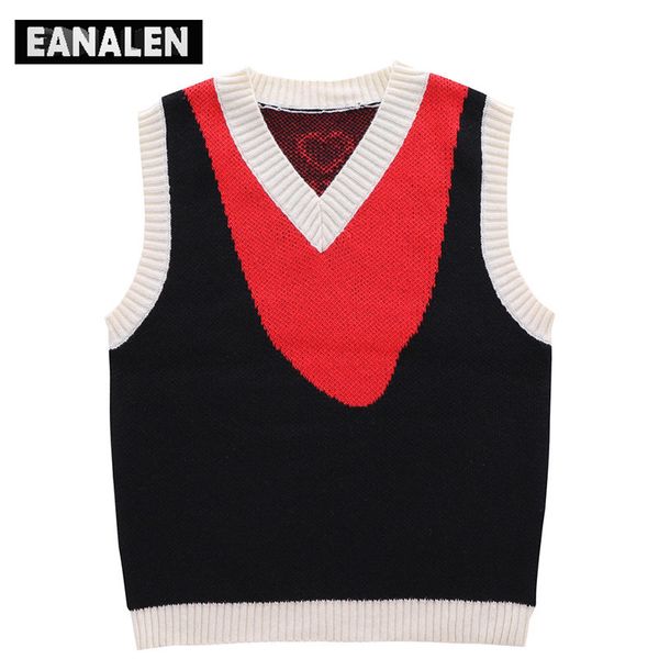 men's sweaters harajuku red black colorblock jumper sweater vest women's y2k vintage oversized knitted ugly sleeveless sweater men, White;black
men's sweaters harajuku red black colorblock jumper sweater vest women's y2k vintage oversized knitted ugly sleeveless sweater men, White;black