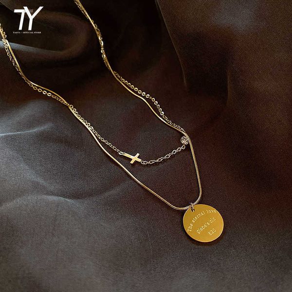 new classic letter disc pendant steel necklace for woman fashion luxury collar party girl's neck chain jewelry gift, Silver
new classic letter disc pendant steel necklace for woman fashion luxury collar party girl's neck chain jewelry gift, Silver