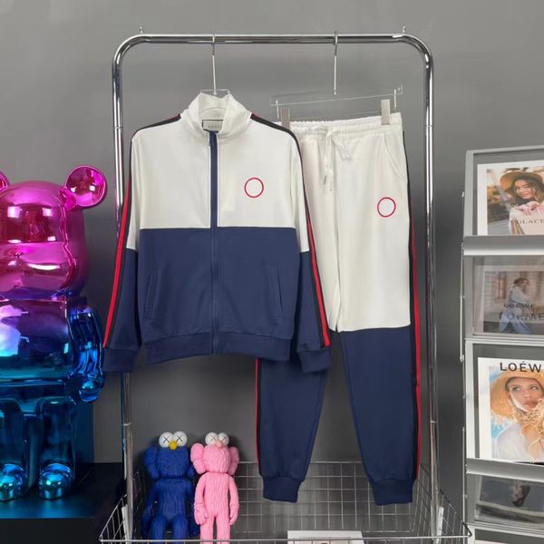 pants men's designer 2022 high-end sports suit women's autumn casual long sleeve letter print two piece zipper cardigan loose vers, White 
pants men's designer 2022 high-end sports suit women's autumn casual long sleeve letter print two piece zipper cardigan loose vers, White