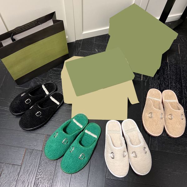 womens double g fur slipper women home muller flat sandals warm plush casual shoes slide slippers horsebit metal buckle loafers fleece sanda, Black 
womens double g fur slipper women home muller flat sandals warm plush casual shoes slide slippers horsebit metal buckle loafers fleece sanda, Black