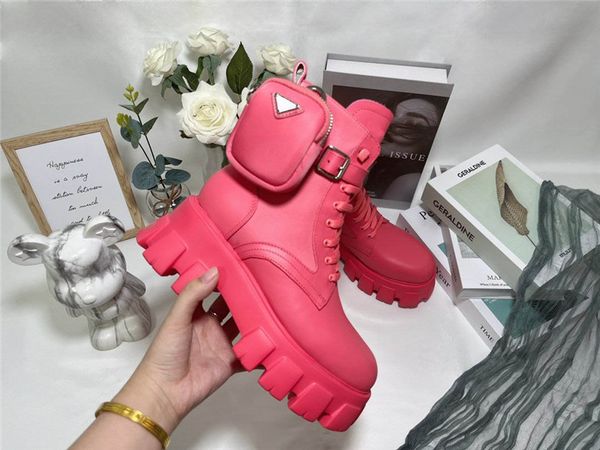 designer luxury monolith pink leather zip pocket combat boots lace up nylon booties with original box, Black
designer luxury monolith pink leather zip pocket combat boots lace up nylon booties with original box, Black