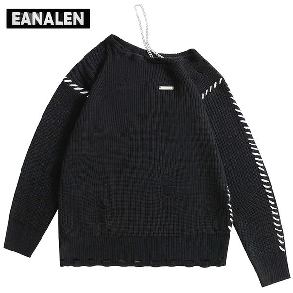 men's sweaters harajuku personality hole jumper knitted sweater women's korean-style oversized pullover thick grandpa ugly sweater, White;black
men's sweaters harajuku personality hole jumper knitted sweater women's korean-style oversized pullover thick grandpa ugly sweater, White;black