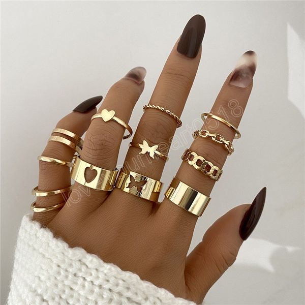 12 pcs/set gold color heart butterfly ring for women lover couple ring set engagement wedding band open rings jewelry, Silver
12 pcs/set gold color heart butterfly ring for women lover couple ring set engagement wedding band open rings jewelry, Silver