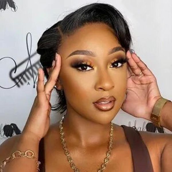 pixie cut wig transparent side part lace human hair wigs for women straight short bob t part prepluck brazilian, Black;brown
pixie cut wig transparent side part lace human hair wigs for women straight short bob t part prepluck brazilian, Black;brown