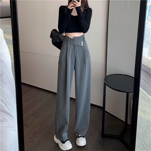 women's pants capris mingliusili wide leg womens spring and autumn high waist baggy vertical feminine fashion casual oversize trousers, Black;white
women's pants capris mingliusili wide leg womens spring and autumn high waist baggy vertical feminine fashion casual oversize trousers, Black;white