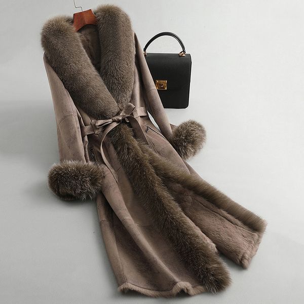 women s fur faux women s leather jacket genuine rabbit fur and skin coat long with real collar trim coats lady 220926, Black
women s fur faux women s leather jacket genuine rabbit fur and skin coat long with real collar trim coats lady 220926, Black