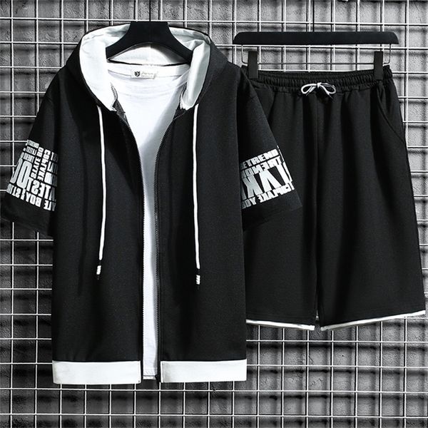 men's tracksuits fashion men's sets hooded summer casual sportswear men short sleeve zipper shorts 2 piece hip hop streetwear male, Gray
men's tracksuits fashion men's sets hooded summer casual sportswear men short sleeve zipper shorts 2 piece hip hop streetwear male, Gray
