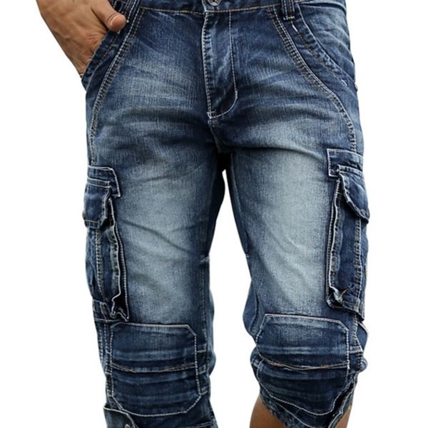 men's jeans summer mens retro cargo denim shorts vintage acid washed faded multi pockets military style biker short for men 220922, Blue
men's jeans summer mens retro cargo denim shorts vintage acid washed faded multi pockets military style biker short for men 220922, Blue