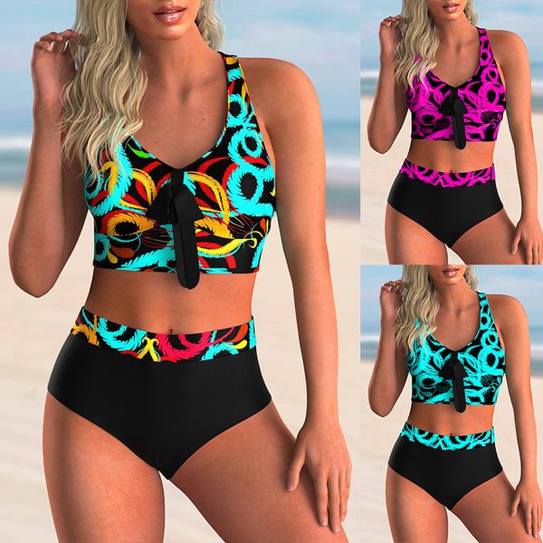 new ladies swimsuit bikini tankini european and american swimwear high waist conservative explosion, White;black
new ladies swimsuit bikini tankini european and american swimwear high waist conservative explosion, White;black