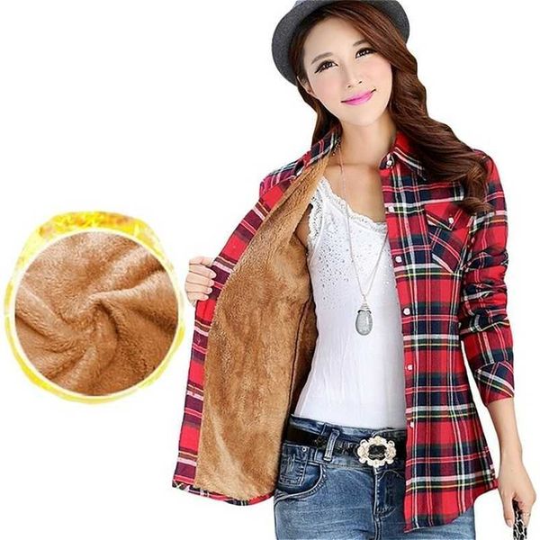 women's blouses shirts winter blouse women velvet thick keep warm plaid cotton blouse long sleeve turn down collar casual shirts blusa, White
women's blouses shirts winter blouse women velvet thick keep warm plaid cotton blouse long sleeve turn down collar casual shirts blusa, White