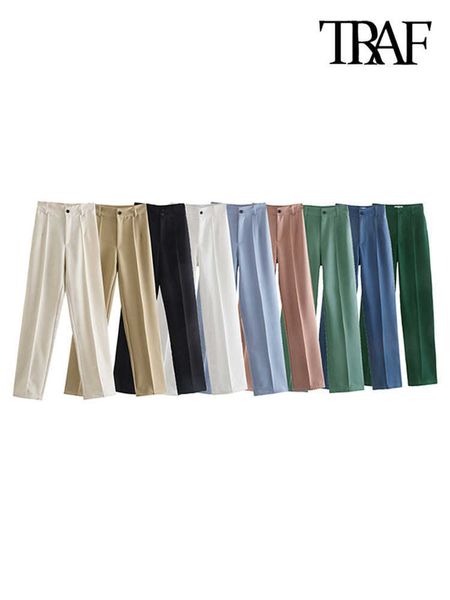 women's pants capris traf women chic fashion office wear straight vintage high waist zipper fly female trousers mujer 220922, Black;white
women's pants capris traf women chic fashion office wear straight vintage high waist zipper fly female trousers mujer 220922, Black;white