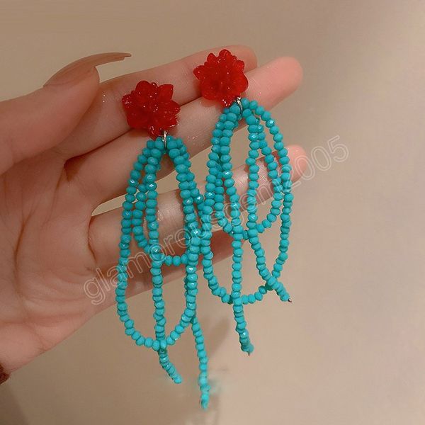 bohemia crystal flower dangle earrings classic luxury fashion and personality beads earring eardrop women jewelry gifts, Silver
bohemia crystal flower dangle earrings classic luxury fashion and personality beads earring eardrop women jewelry gifts, Silver