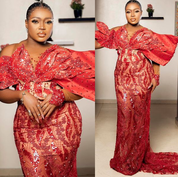 2022 arabic aso ebi mermaid red prom dresses sequined lace evening formal party second reception birthday engagement gowns dress zj199, Black
2022 arabic aso ebi mermaid red prom dresses sequined lace evening formal party second reception birthday engagement gowns dress zj199, Black