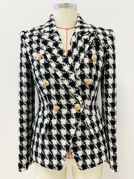 new style classic style original design women's blazer double-breasted woolen tweed houndstooth blazers slim jacket metal buckles plaid, White;black
new style classic style original design women's blazer double-breasted woolen tweed houndstooth blazers slim jacket metal buckles plaid, White;black