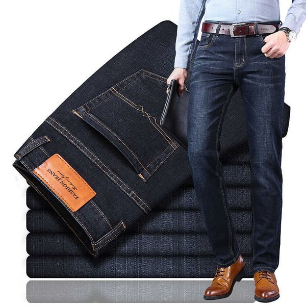 men's jeans 28 40 plussize men business classic elasticity denim pants fashion comfortable solid slim straight male formal wear 220923, Blue
men's jeans 28 40 plussize men business classic elasticity denim pants fashion comfortable solid slim straight male formal wear 220923, Blue