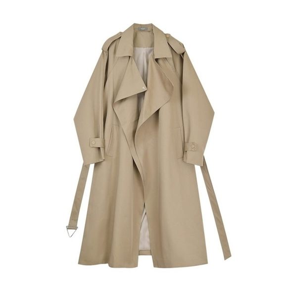 women's trench coats midlength khaki windbreaker with sashes women loose casual vintage lapel long sleeve female trench coat autumn 220, Tan;black
women's trench coats midlength khaki windbreaker with sashes women loose casual vintage lapel long sleeve female trench coat autumn 220, Tan;black
