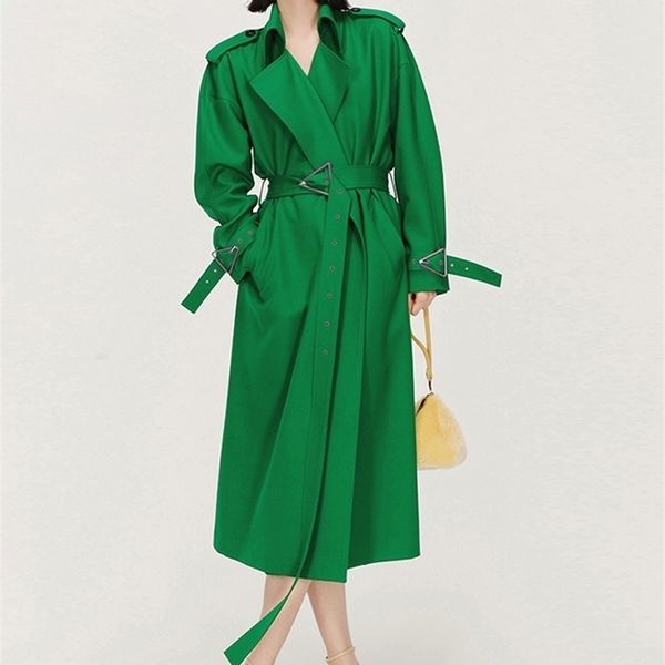 women's trench coats lautaro spring autumn long green black trench coat for women belt luxury elegant european fashion overcoat 220924, Tan;black
women's trench coats lautaro spring autumn long green black trench coat for women belt luxury elegant european fashion overcoat 220924, Tan;black