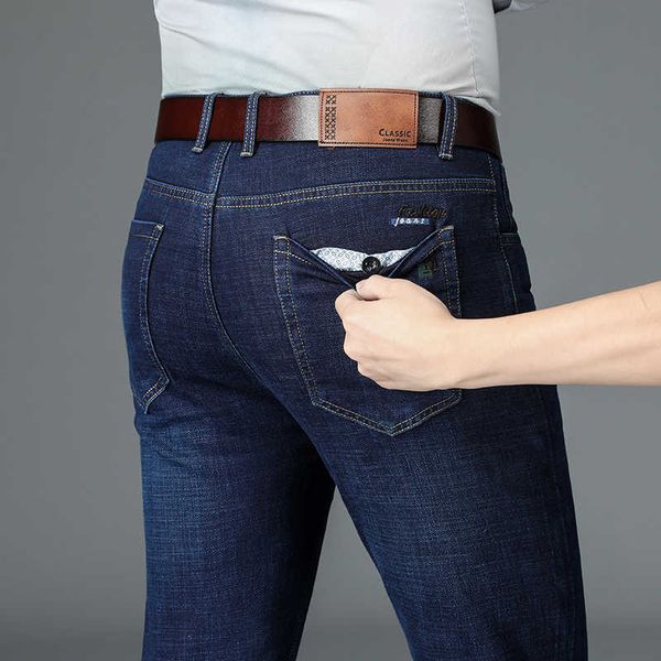 men's jeans four seasons men's anti theft button business fashion loose straight casual denim trousers male brand stretch pants 22, Blue
men's jeans four seasons men's anti theft button business fashion loose straight casual denim trousers male brand stretch pants 22, Blue