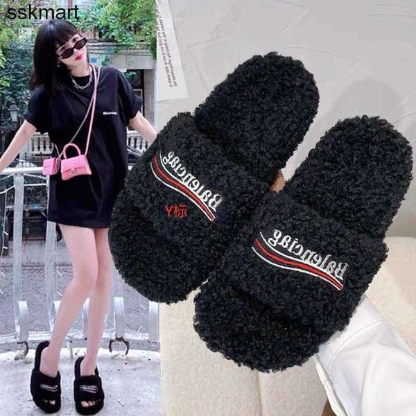 dress shoes designer luxury balencaigass paris new wool slippers women flat bottom letter embroidery wearing slip on slippers for lovers, Black
dress shoes designer luxury balencaigass paris new wool slippers women flat bottom letter embroidery wearing slip on slippers for lovers, Black