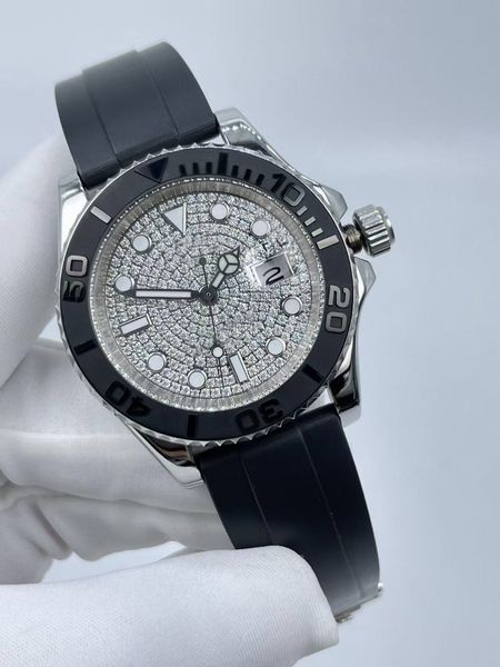 colorful diamond bezel mens watches automatic mechanical 2813 movement black rubber strap stainless steel men's wristwatches fashion de, Slivery;brown
colorful diamond bezel mens watches automatic mechanical 2813 movement black rubber strap stainless steel men's wristwatches fashion de, Slivery;brown