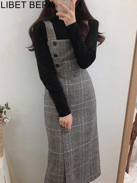 casual dresses 2022 new chic high waist plaid vest woolen sleeveless vintage checkered lace up bow slit spring autumn women long dresses dr2, Black;gray
casual dresses 2022 new chic high waist plaid vest woolen sleeveless vintage checkered lace up bow slit spring autumn women long dresses dr2, Black;gray