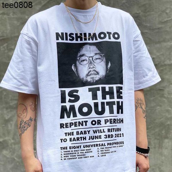 nishimoto is the mouth avatar slogan print short sleeve t-shirt men's and women's loose top, White;black
nishimoto is the mouth avatar slogan print short sleeve t-shirt men's and women's loose top, White;black