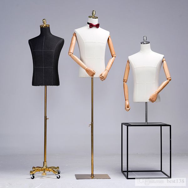 nice men's suit mannequin props half length platform male model bendbale hand with base, Khaki
nice men's suit mannequin props half length platform male model bendbale hand with base, Khaki
