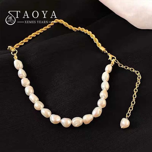 french baroque pearl chain splicing stainless steel necklace neo gothic girl's fashion jewelry party neck chain for woman, Silver
french baroque pearl chain splicing stainless steel necklace neo gothic girl's fashion jewelry party neck chain for woman, Silver
