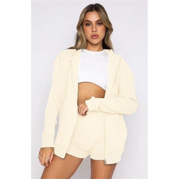 women's two piece pants fashion hooded long sleeve solid color coat and high waist shorts spring summer university casual women suit 22, White
women's two piece pants fashion hooded long sleeve solid color coat and high waist shorts spring summer university casual women suit 22, White