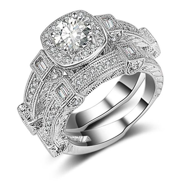 2 pieces ring set 4prong settings 18k white gold filled couple rings womens mens jewelry wedding bridal accessories size 6 7 8 923695272, Silver
2 pieces ring set 4prong settings 18k white gold filled couple rings womens mens jewelry wedding bridal accessories size 6 7 8 923695272, Silver