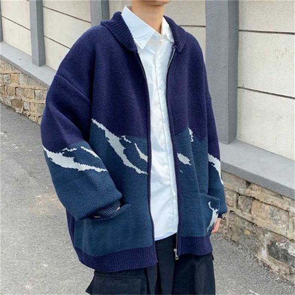 men's sweaters fashion knitted cardigans korean style color patchwork zipper spring autumn male loose sweater cardigan 220923, White;black
men's sweaters fashion knitted cardigans korean style color patchwork zipper spring autumn male loose sweater cardigan 220923, White;black