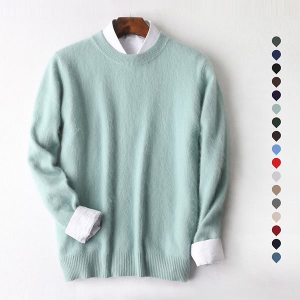 men's sweaters autumn winter soft warm pure mink cashmere solid color o-neck casual fashions knitted pullovers 220923, White;black
men's sweaters autumn winter soft warm pure mink cashmere solid color o-neck casual fashions knitted pullovers 220923, White;black