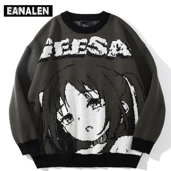 men's sweaters harajuku retro cartoon anime girl jumper knit sweater men's gothic oversized pullover thick sweater grandpa ugly sw, White;black
men's sweaters harajuku retro cartoon anime girl jumper knit sweater men's gothic oversized pullover thick sweater grandpa ugly sw, White;black