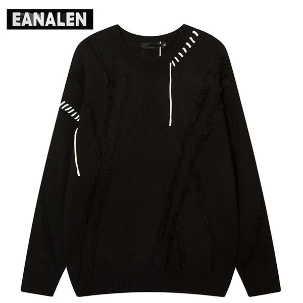 men's sweaters harajuku retro black stitching jumper knit sweater men's winter gothic casual oversized sweater thick grandpa ugly, White;black
men's sweaters harajuku retro black stitching jumper knit sweater men's winter gothic casual oversized sweater thick grandpa ugly, White;black