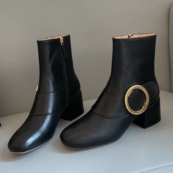 fashion ankle boots luxury designer buckle cowskin womens shoes inside zip 5.5cm chunky heel round toes genuine leather sole roman boot 35-4, Black
fashion ankle boots luxury designer buckle cowskin womens shoes inside zip 5.5cm chunky heel round toes genuine leather sole roman boot 35-4, Black