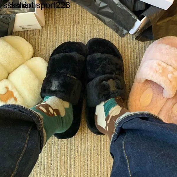 slippers designer famous brand women wool winter triumphal arch straight belt plush warm thick soled casual wool slippers, Black
slippers designer famous brand women wool winter triumphal arch straight belt plush warm thick soled casual wool slippers, Black