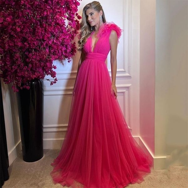 party dresses eeqasn fuchsia tulle long prom dresses vneck pleats evening gowns open back women saudi arabia wedding party dress 220923, White;black
party dresses eeqasn fuchsia tulle long prom dresses vneck pleats evening gowns open back women saudi arabia wedding party dress 220923, White;black