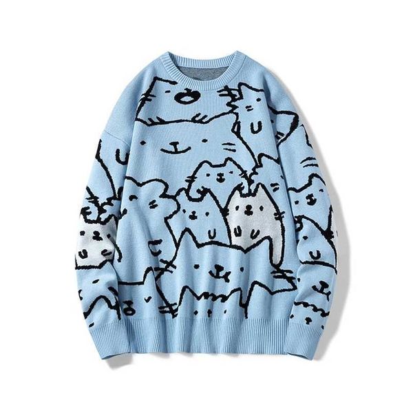 men's sweaters autumn cotton anime retro harajuku vintage oversized loose cute cartoon cat pullovers homme clothing 220923, White;black
men's sweaters autumn cotton anime retro harajuku vintage oversized loose cute cartoon cat pullovers homme clothing 220923, White;black